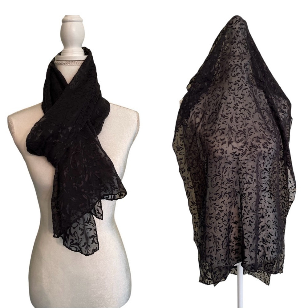 Silk & Velvet Burnout Scarf
